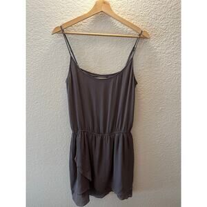 Jenny Han 100% Silk Slip Mini Dress Charcoal Gray Cocktail Party Revolve Fav M